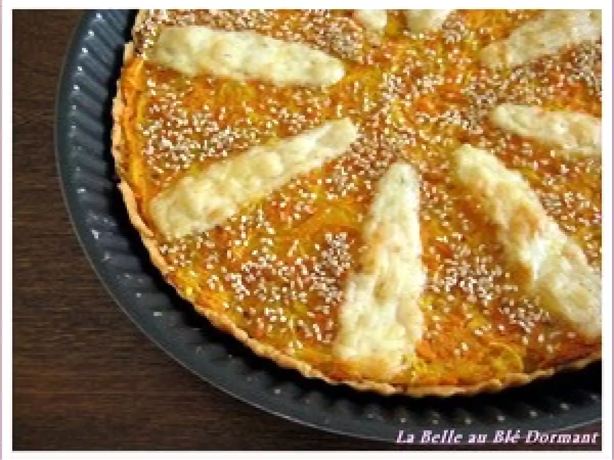 Tarte carotte-chou rave aux lentilles corail, sans blé, sans lait de vache, sans oeuf - photo 2