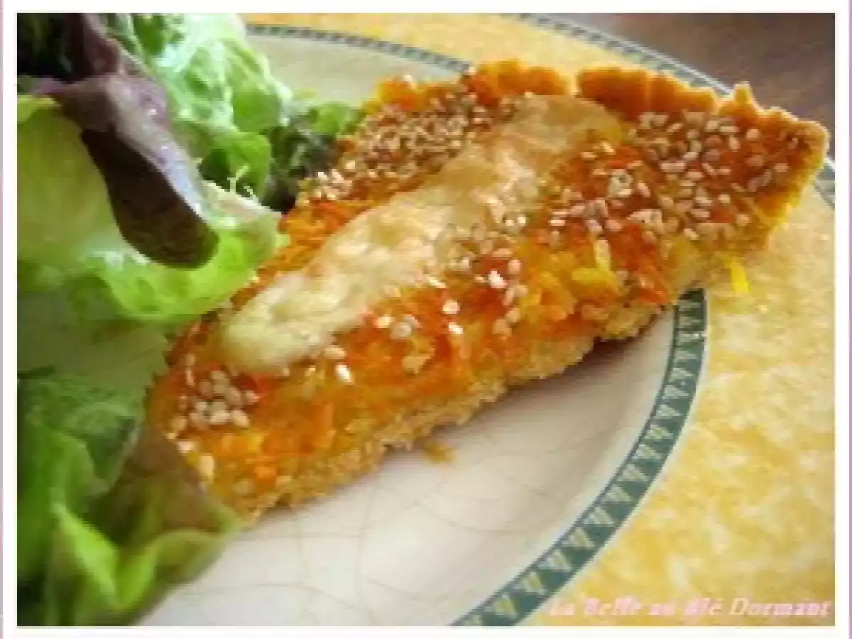 Tarte carotte-chou rave aux lentilles corail, sans blé, sans lait de vache, sans oeuf - photo 3