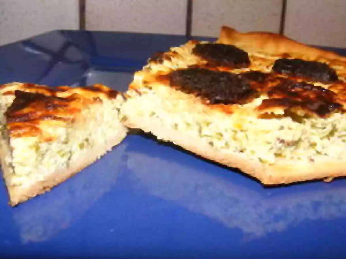 TARTE CHÊVRE-COURGETTES LAMELLES DE CHORIZO