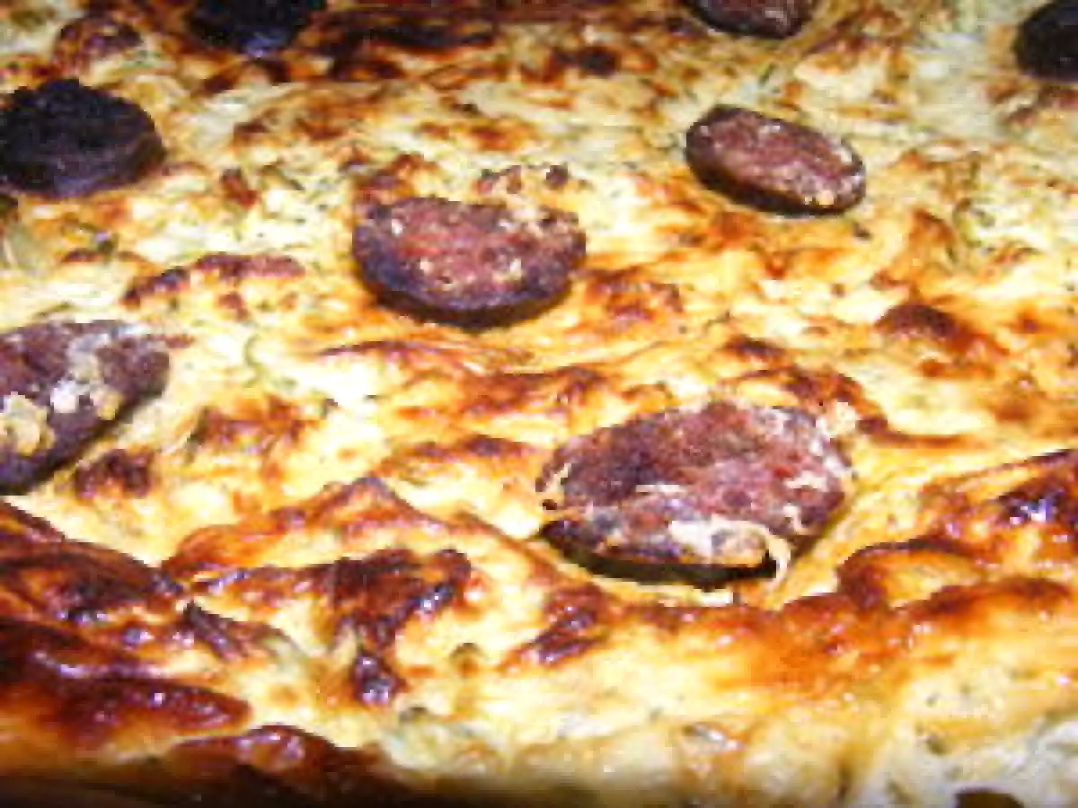 TARTE CHÊVRE-COURGETTES LAMELLES DE CHORIZO - photo 2