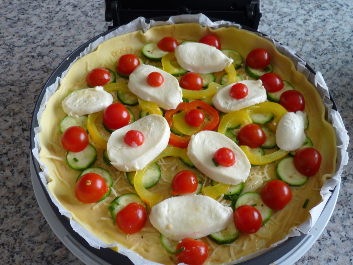 Recette de tarte courgette poivron tomate cerise