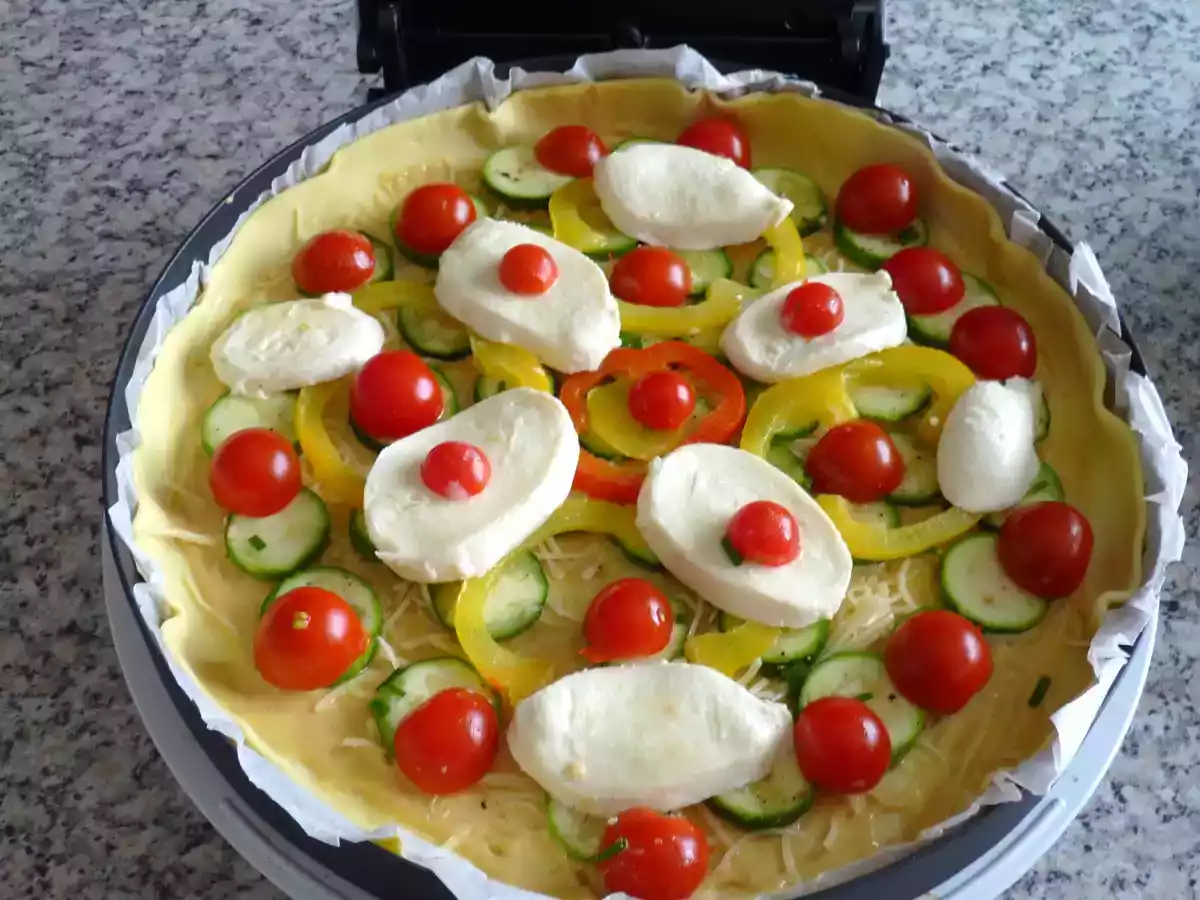 Tarte courgette poivron tomate cerise