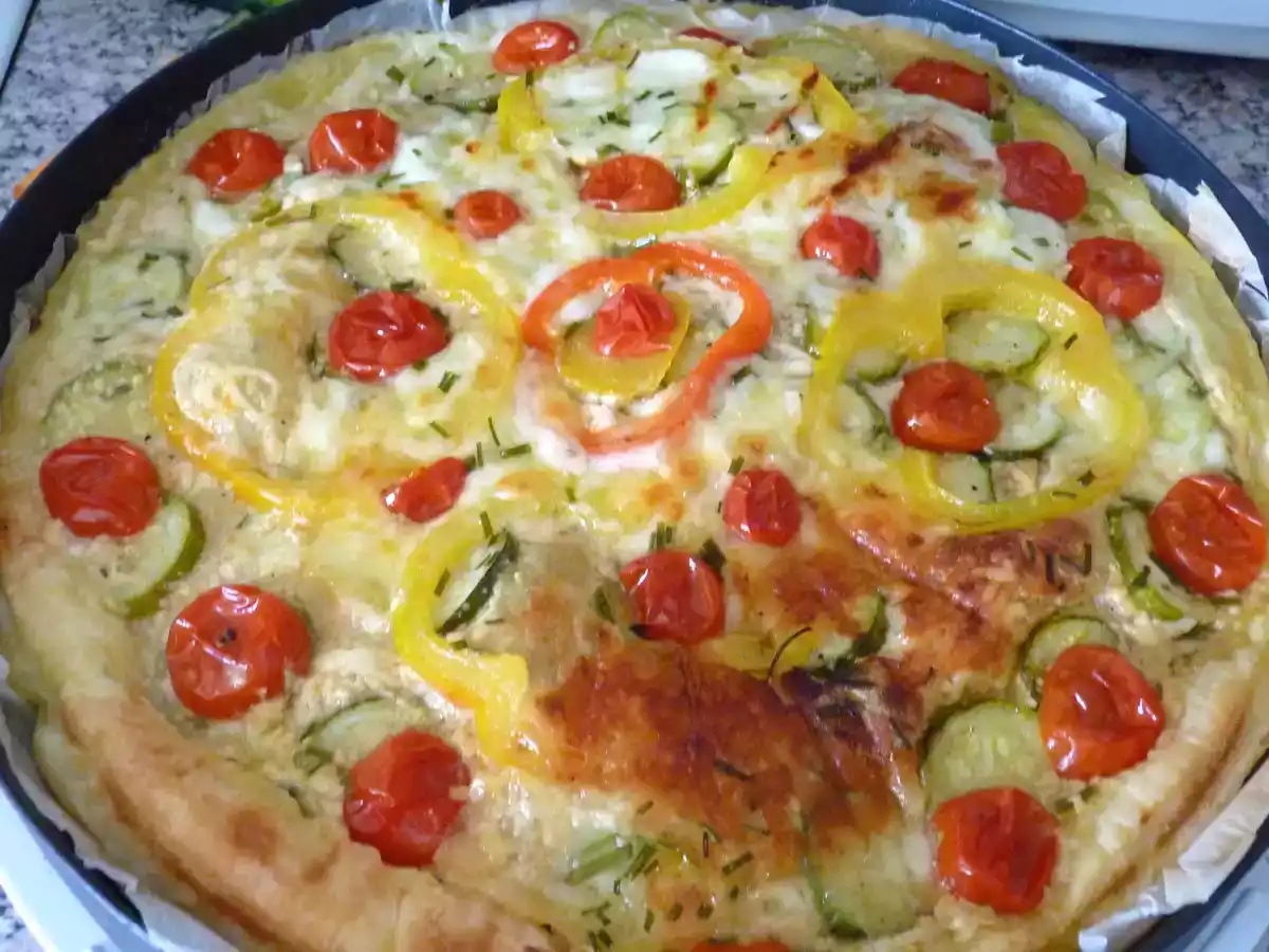 Tarte courgette poivron tomate cerise - photo 2