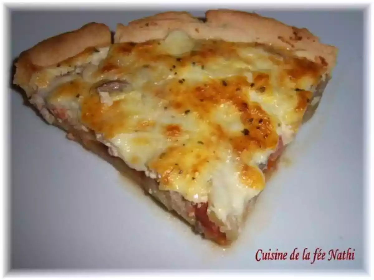 Tarte courgette, tomate et champignons