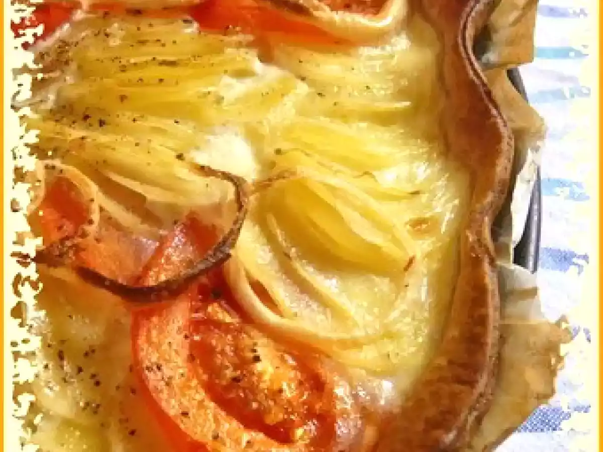 Tarte couronne de pommes de terre et tomates sur un lit de thon - photo 4