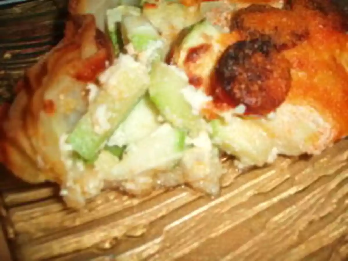 Tarte croustillante chorizo et courgettes