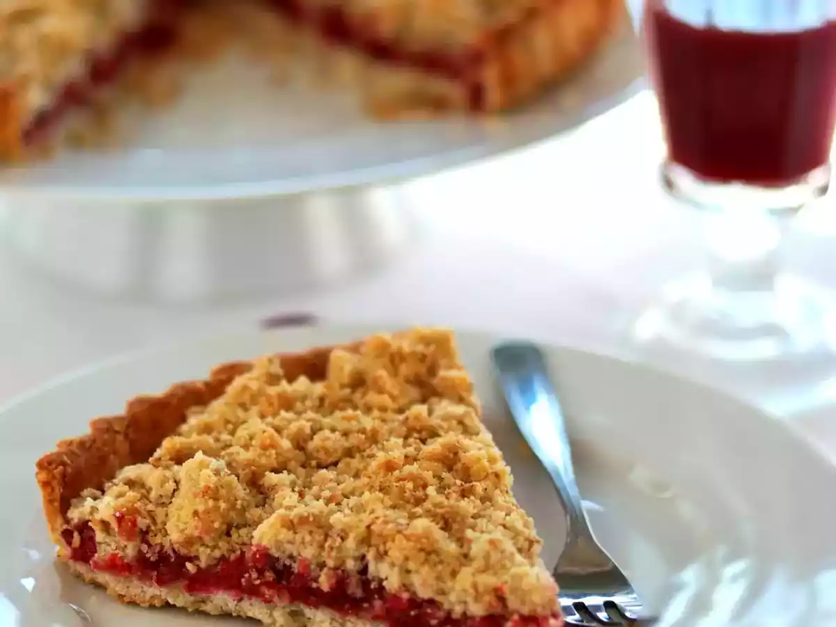 Tarte crumble aux airelles rouges
