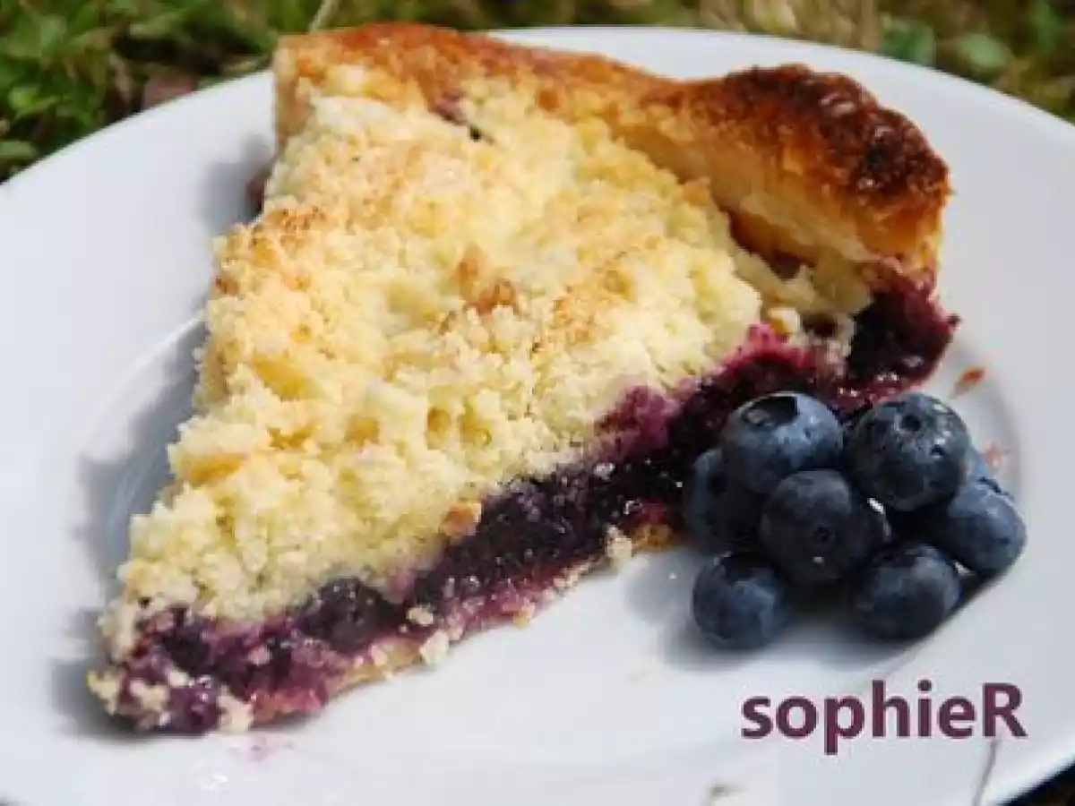 Tarte crumble aux myrtilles