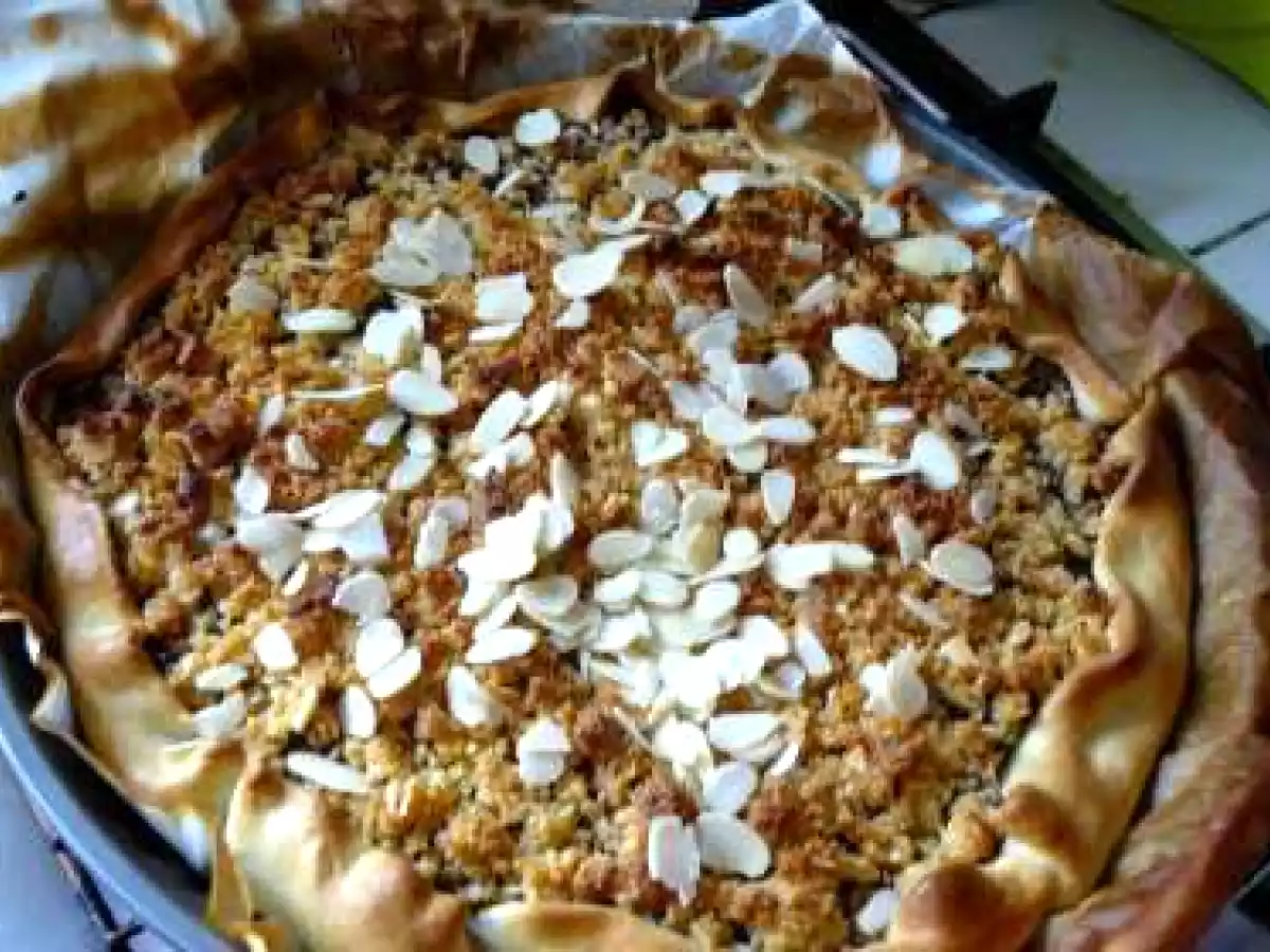 Tarte crumble poire chocolat