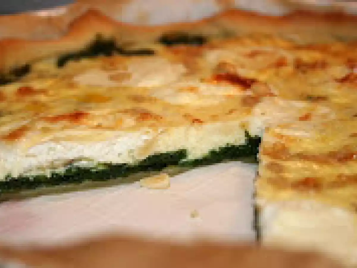 Tarte épinards chèvre frais et pignons de pin