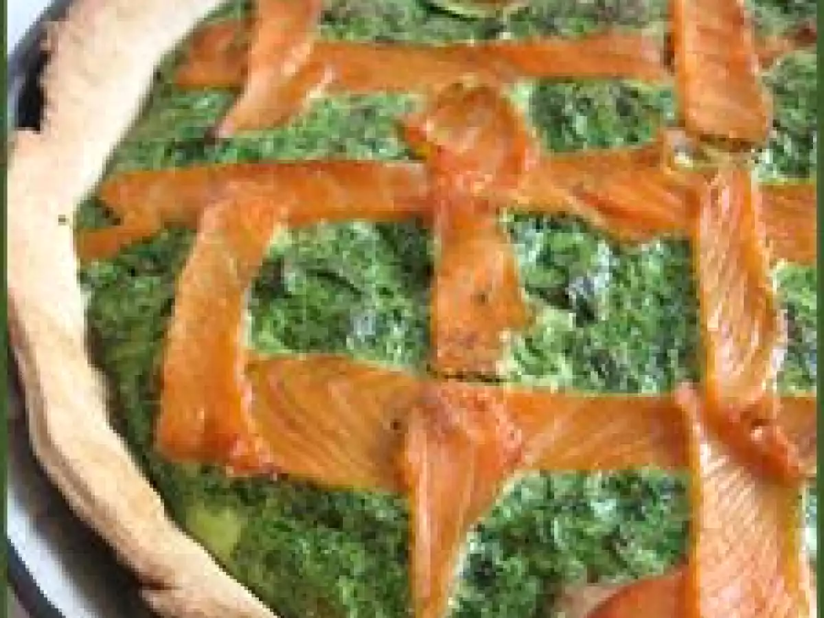 Tarte épinards, courgette, truite fumée et ricotta de Guylaine