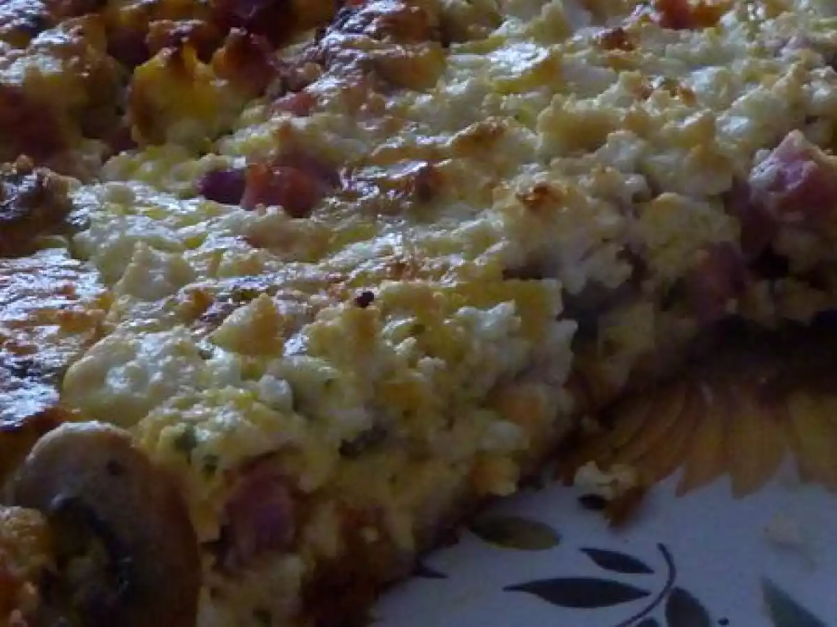 Tarte feta-champignons-jambon