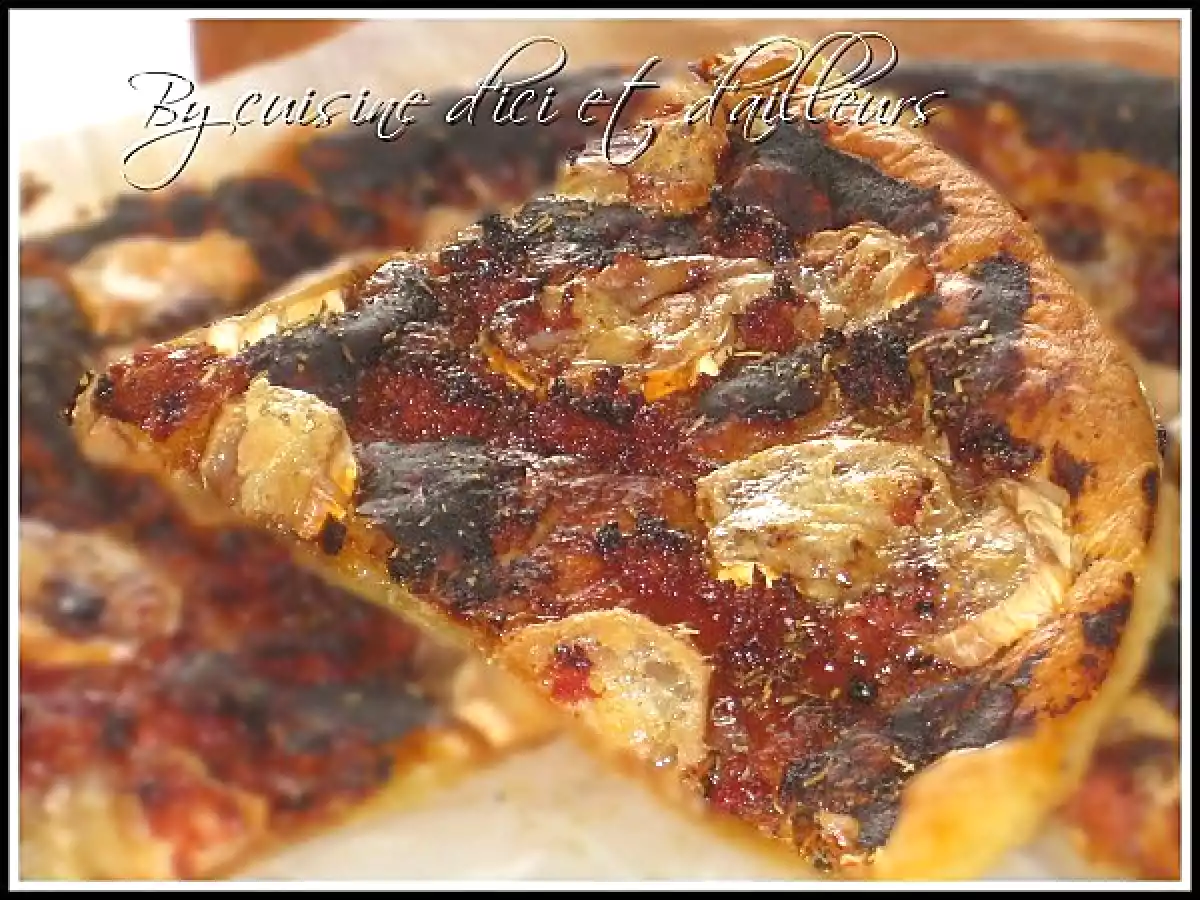 Tarte feuilletée au miel, chèvre & chorizo