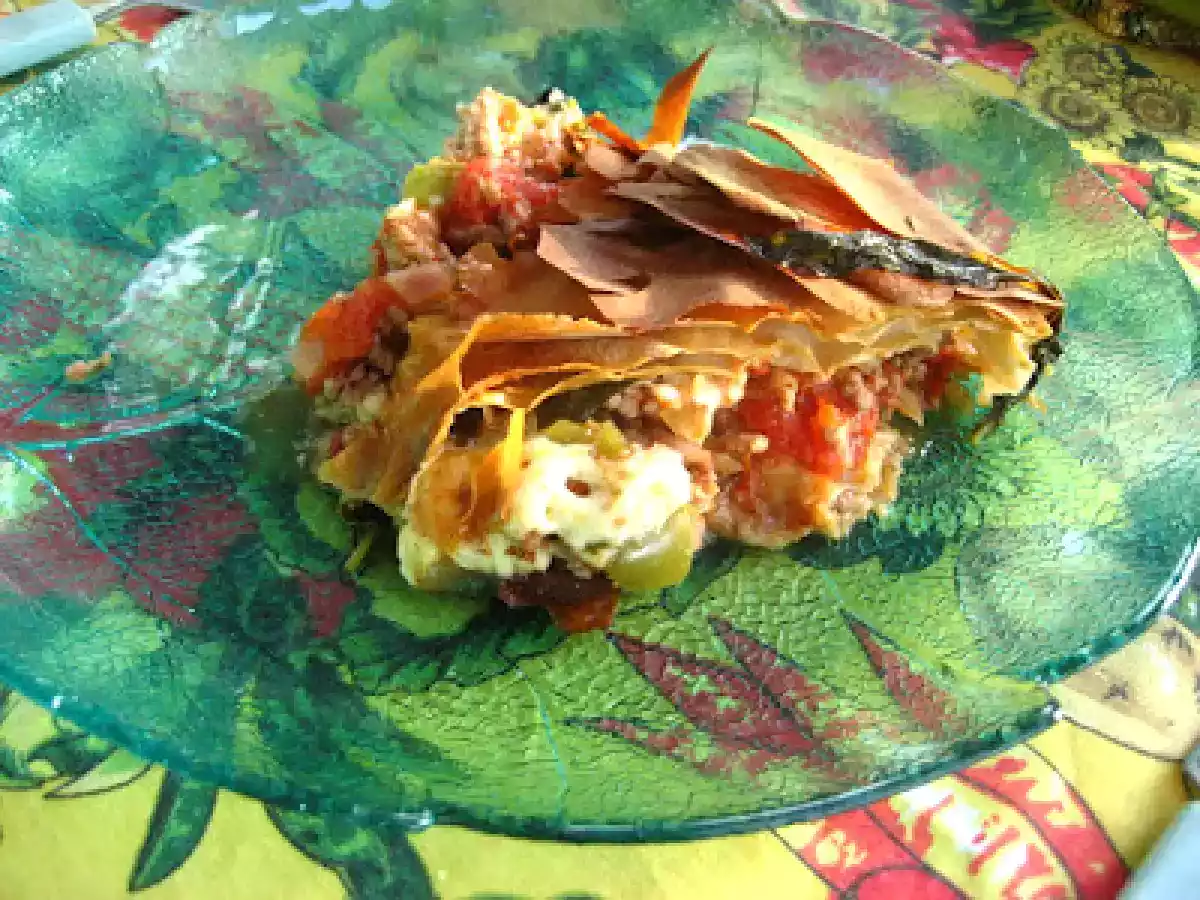 Tarte filo rafraîchissante aux trois viandes