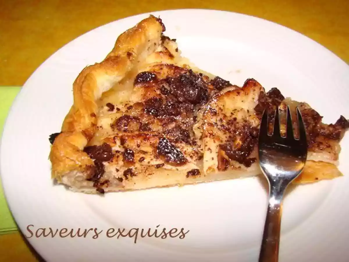 Tarte fine au chocolat et aux pommes