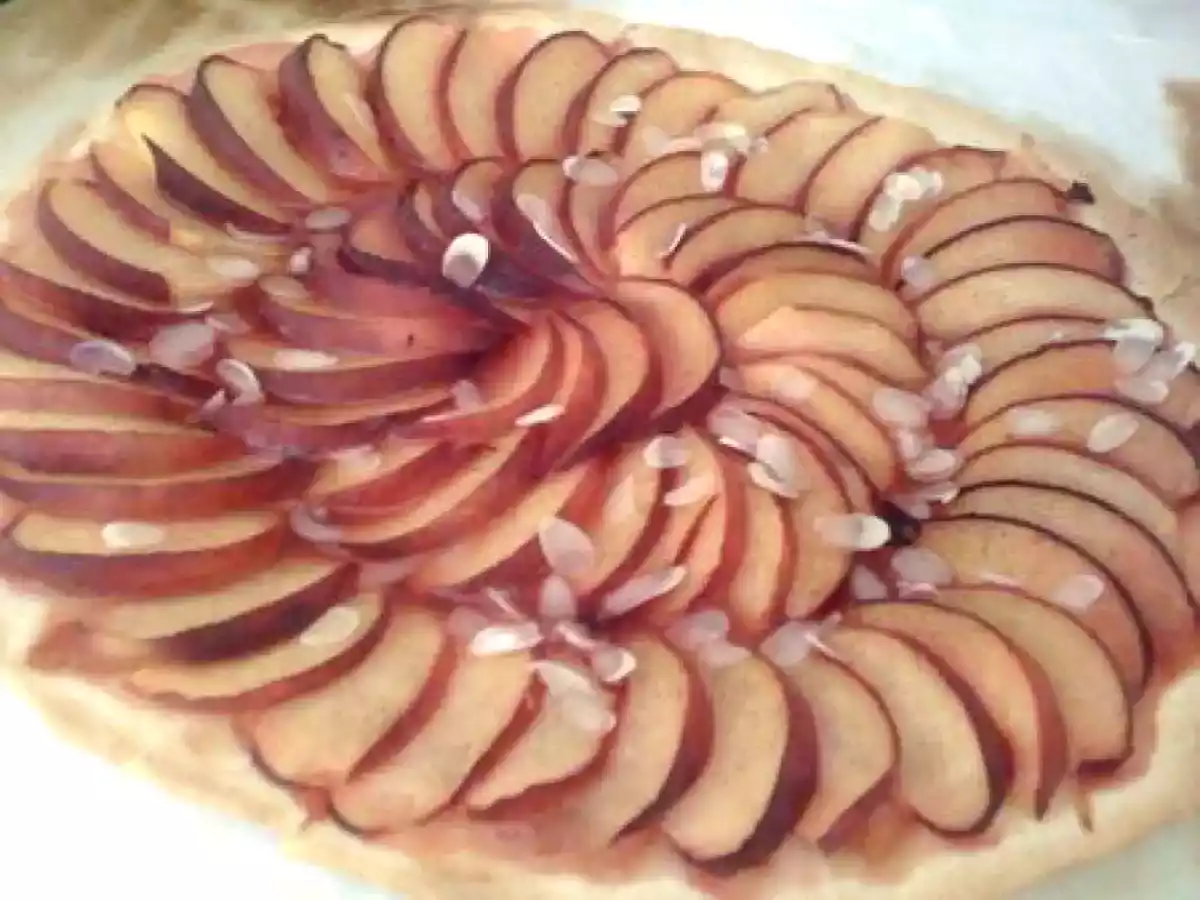 Tarte fine aux pêches