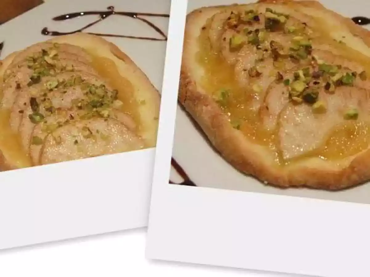 Tarte fine aux poires et à la crème de Calisson, sans gluten