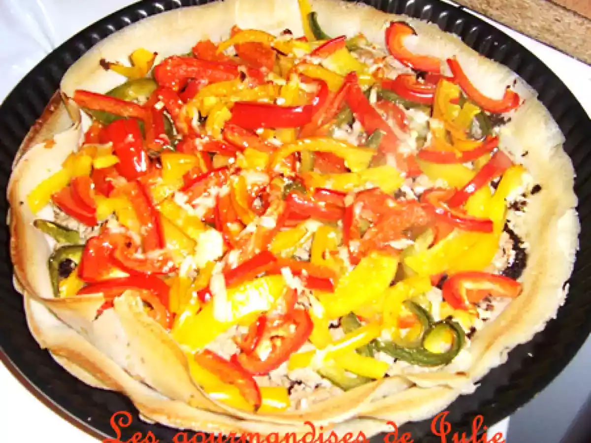 Tarte fine aux poivrons / tapenade