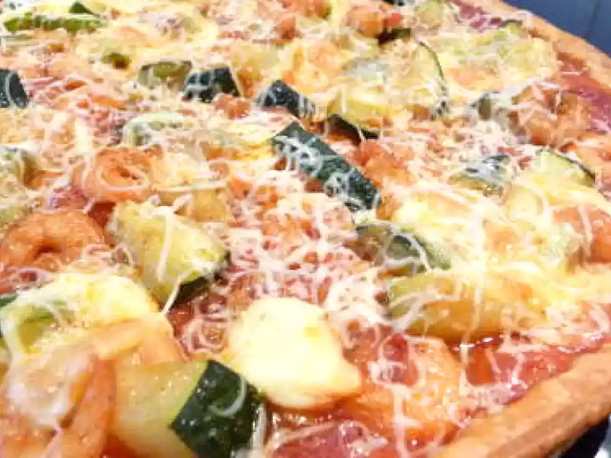 Tarte fine feuilletée courgette et crevettes aux épices