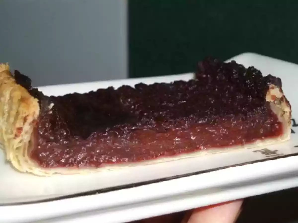 Tarte fine, ganache chocolat framboise