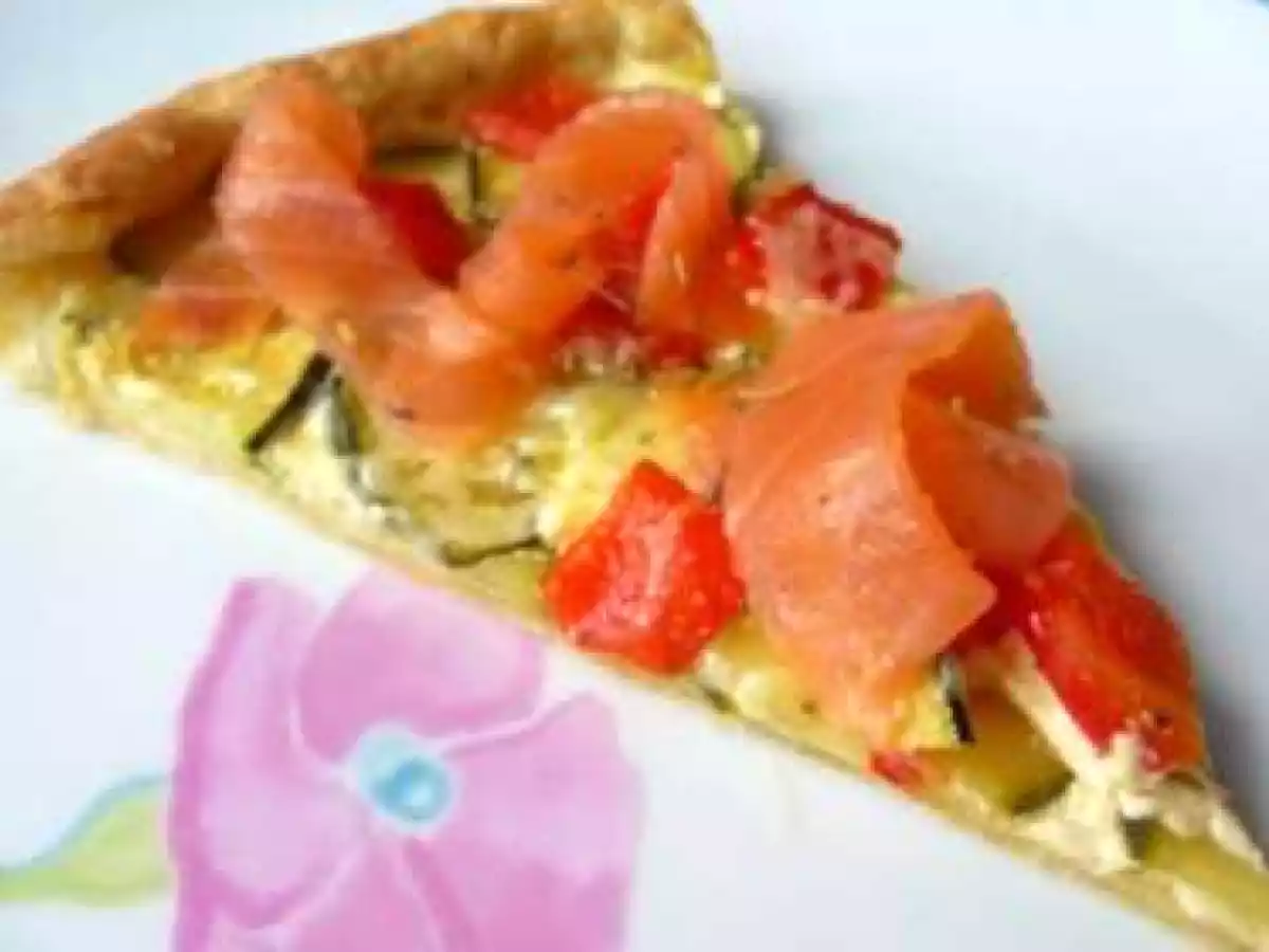 TARTE FINE SAUMON COURGETTE ET POIVRON - photo 2