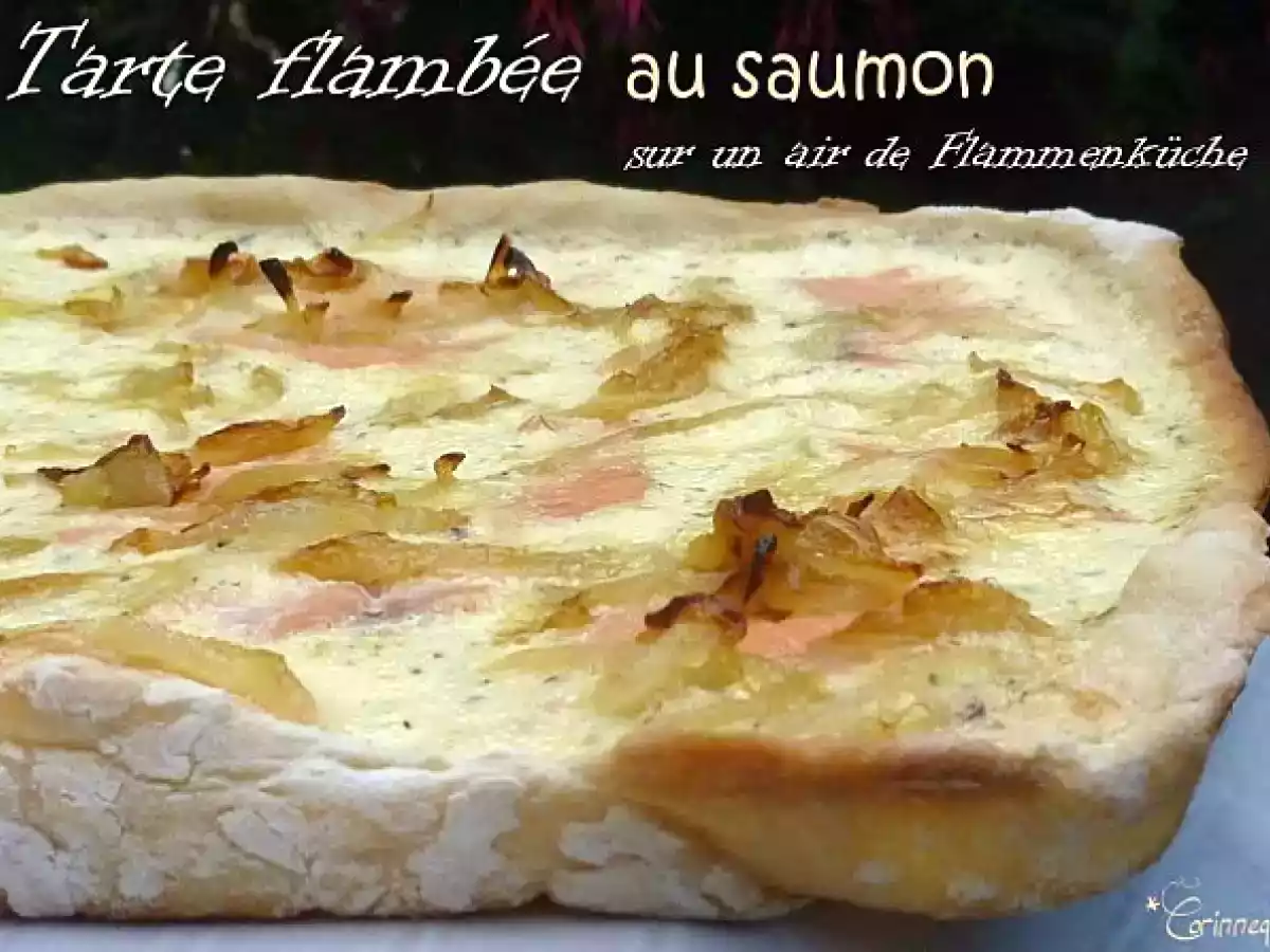 Tarte flambée au saumon