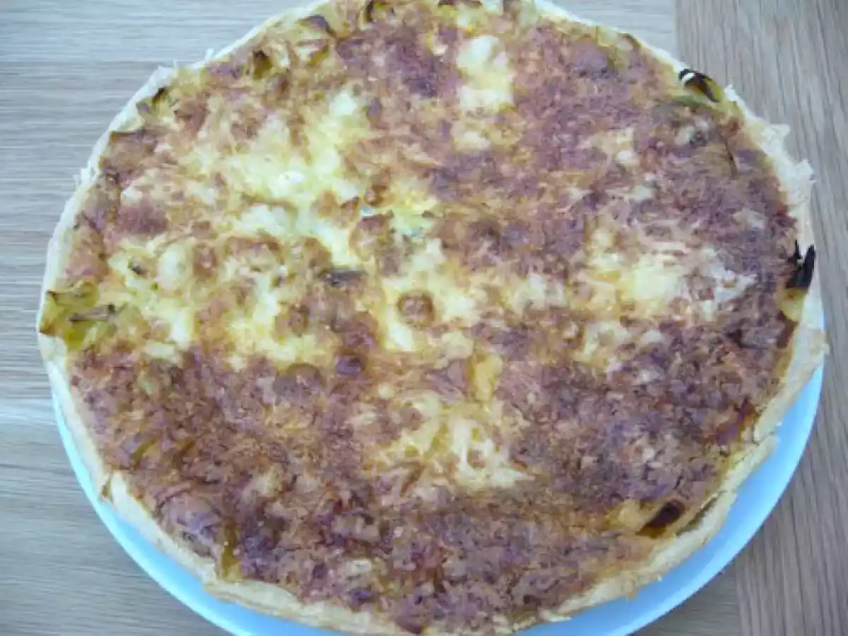 Tarte flammiche aux poireaux