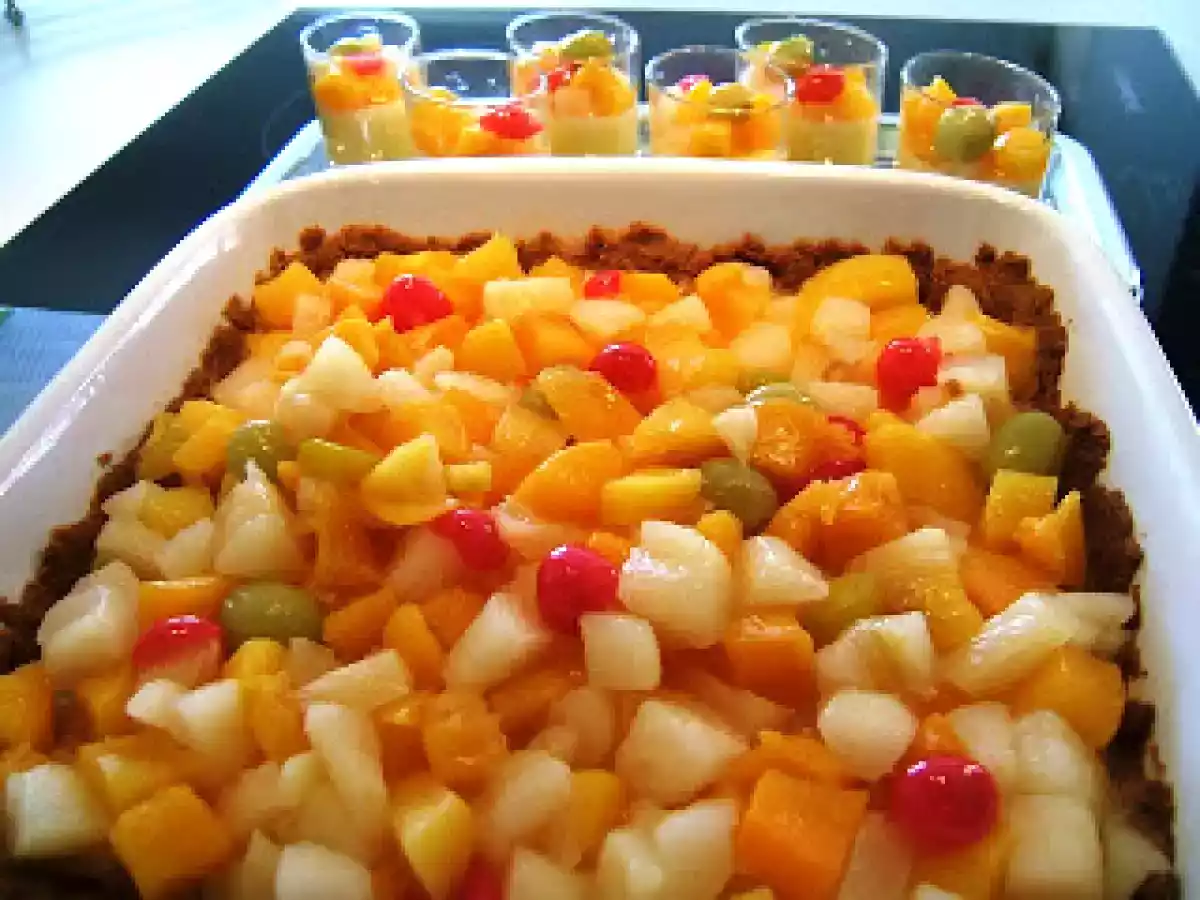 Tarte flan cocktail de fruit