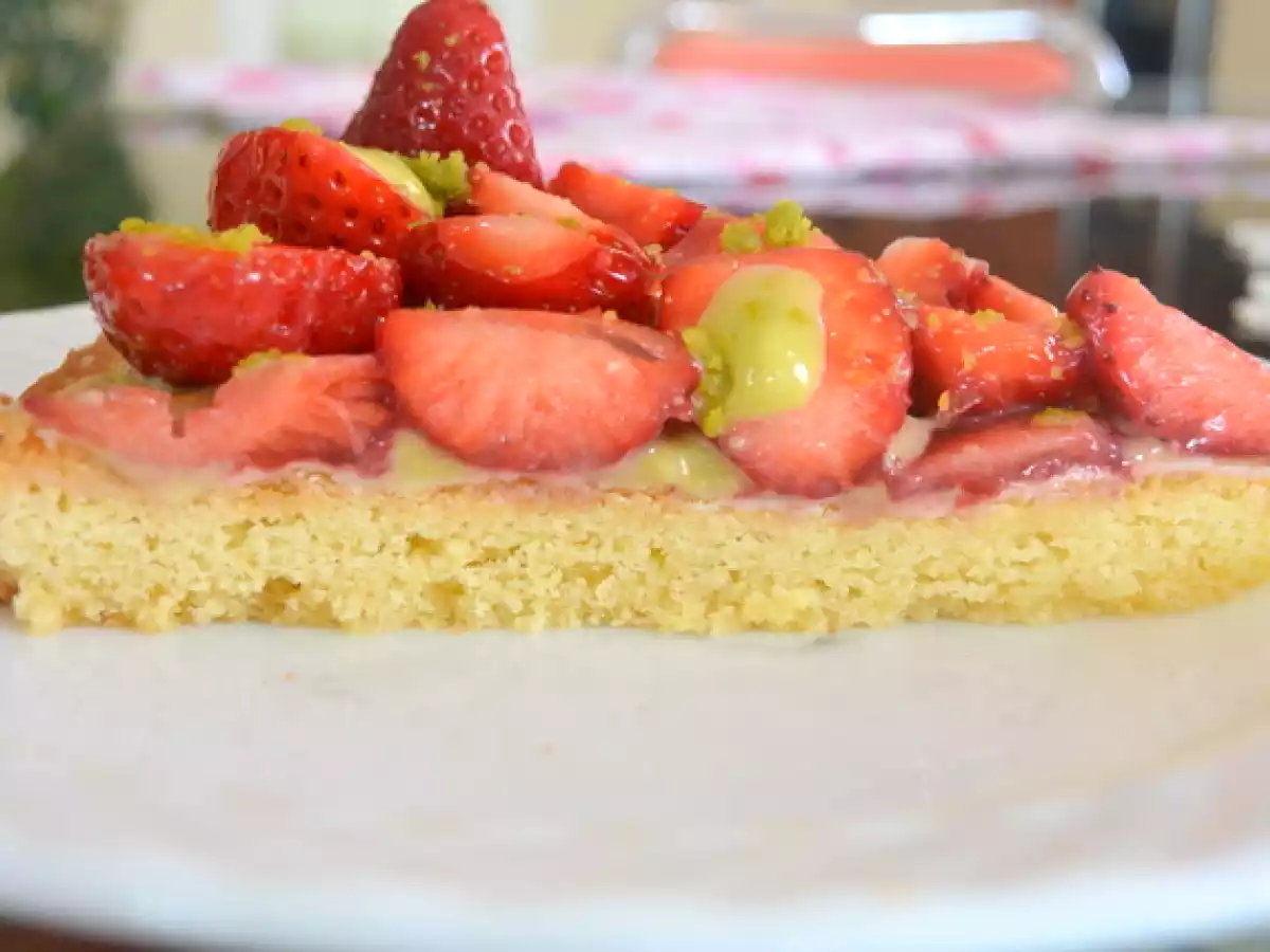 Tarte Fraise Pistache sur sablé Breton - photo 2
