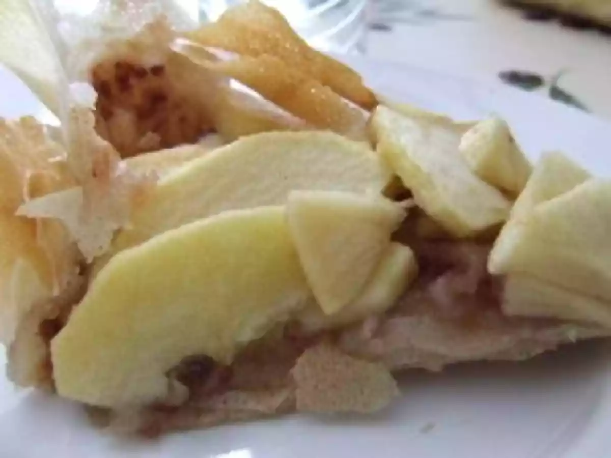 Tarte framboises et pommes