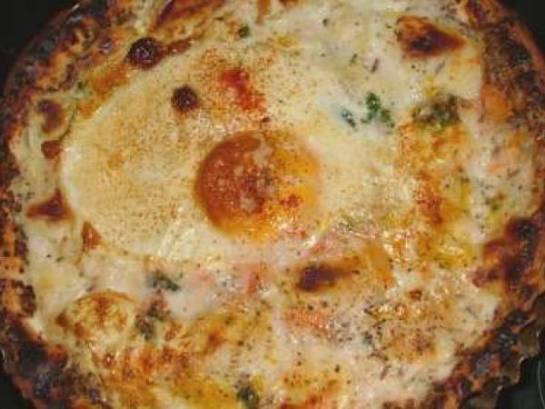 tarte fromagère à l'oeuf au plat