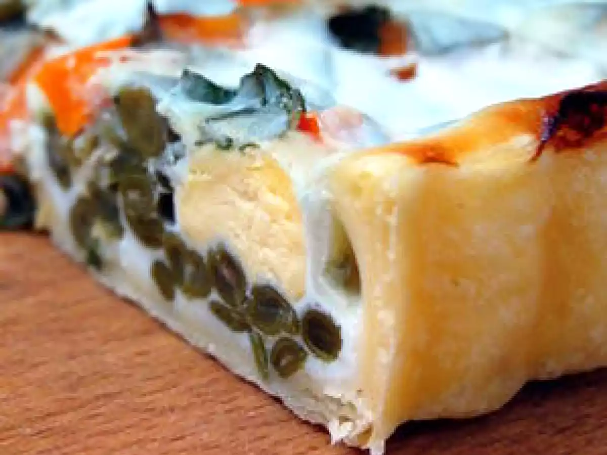 Tarte haricots verts & roquefort