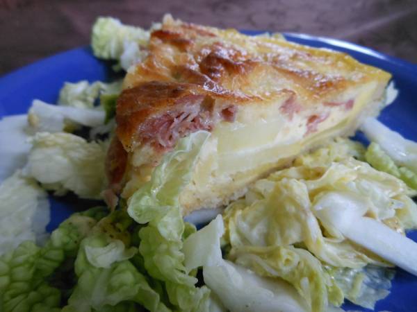 Tarte jambon cru, pommes de terre et parmesan