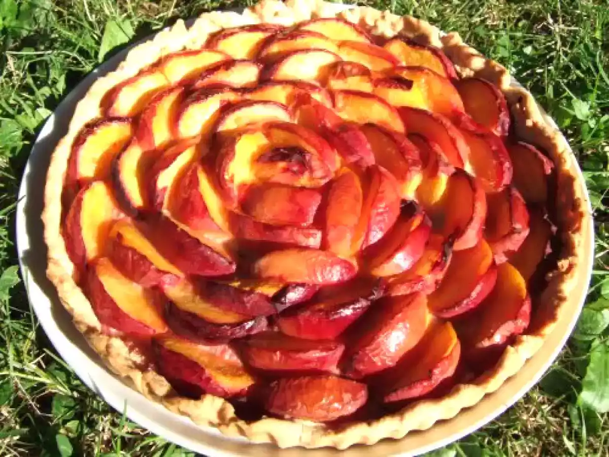 Tarte légère amandine aux pêches