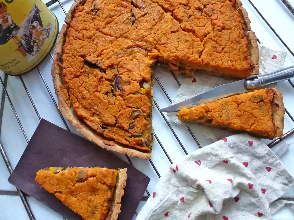 Tarte légère au butternut et tofu fumé (végan, sans gluten)