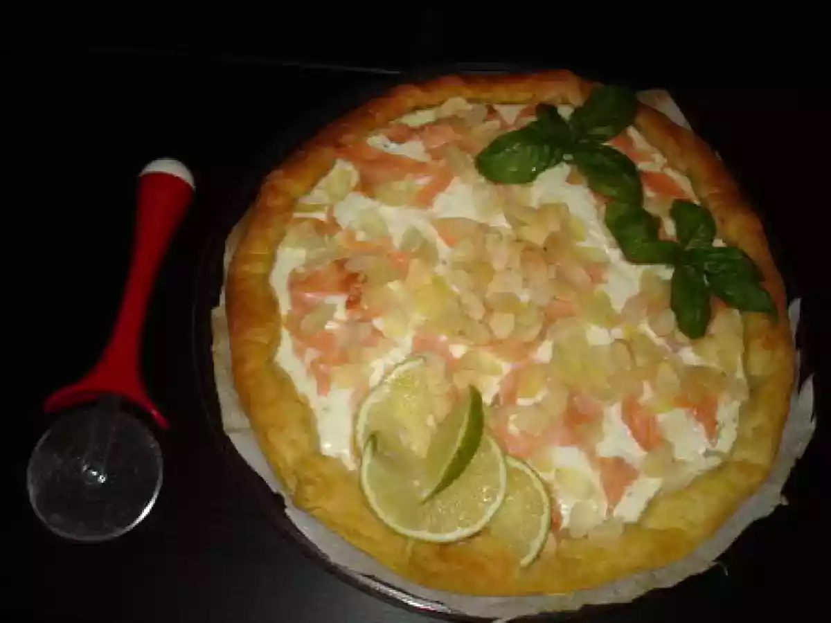 Tarte légère fromage blanc-citron saumon