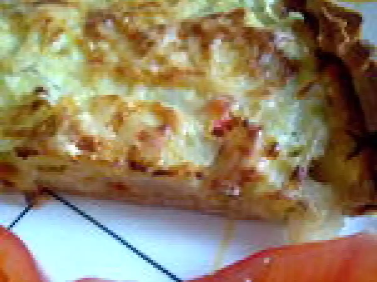 Tarte lotte écrevisses et sa fondue de poireaux