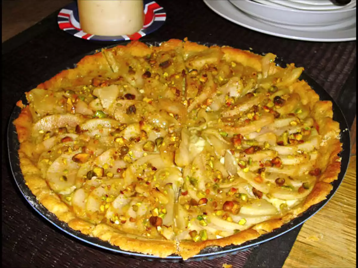 Tarte magique poires pistaches