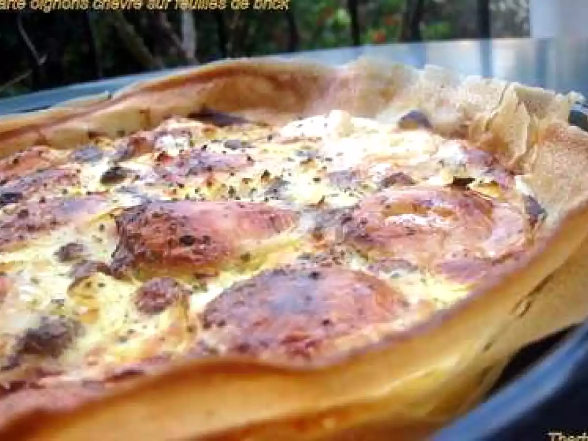 Tarte oignons chèvre sur feuilles de brick - photo 2