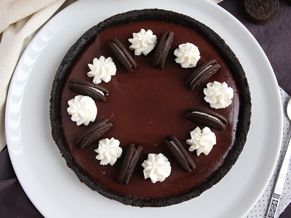 Recette de tarte oreo et chocolat sans cuisson