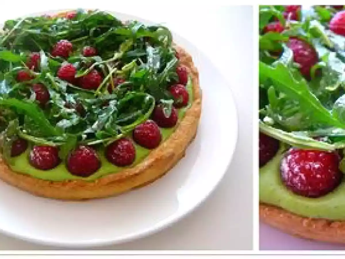 Tarte pistache, framboise & roquette de Thierry Mulhaupt