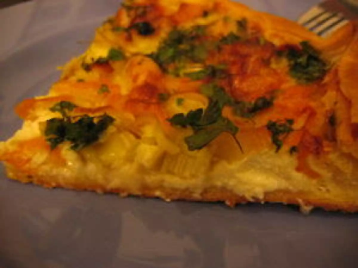 Tarte poireau, carotte et chèvre