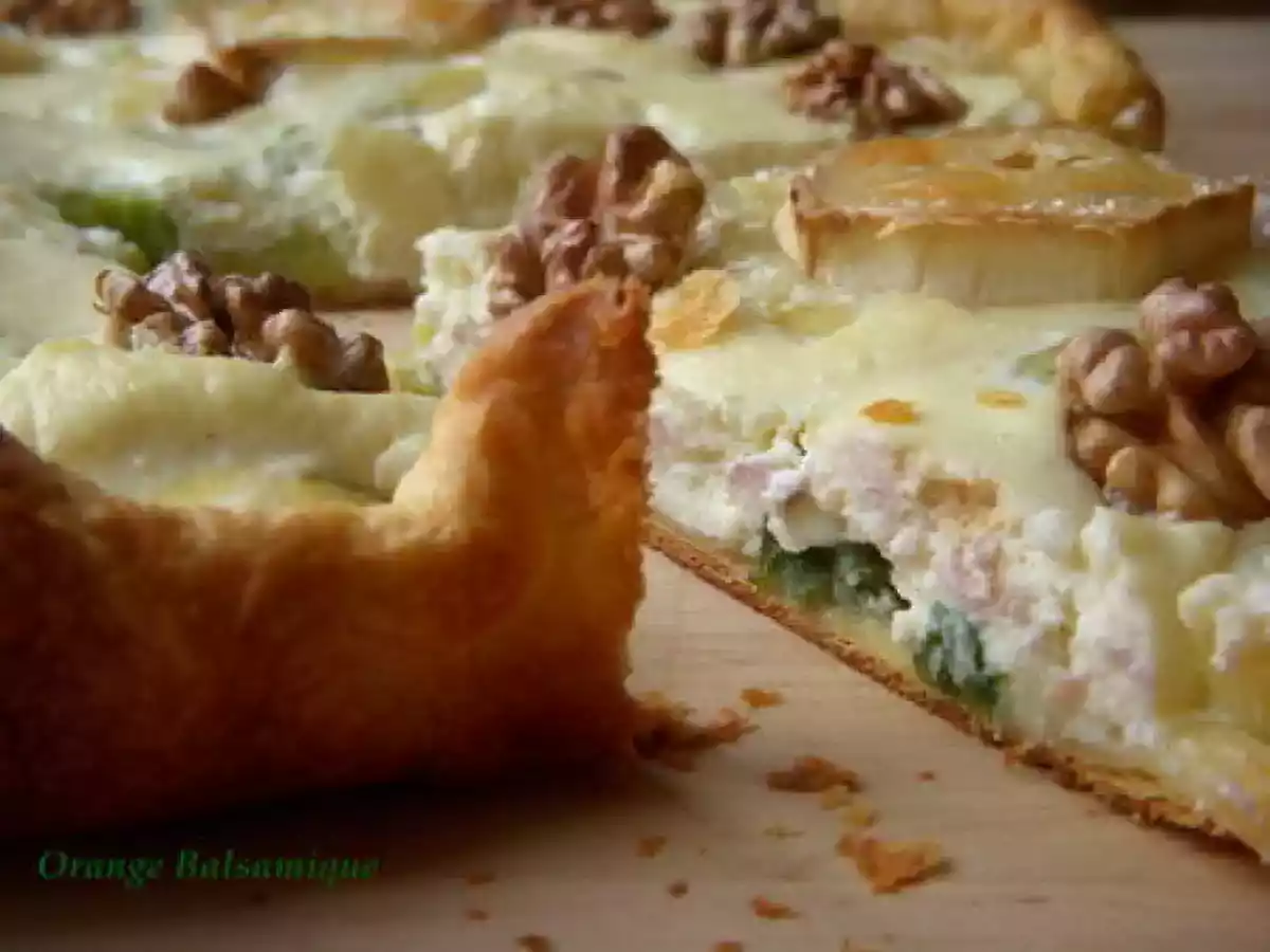Tarte poireaux-noix avec Ricotta & Tahini