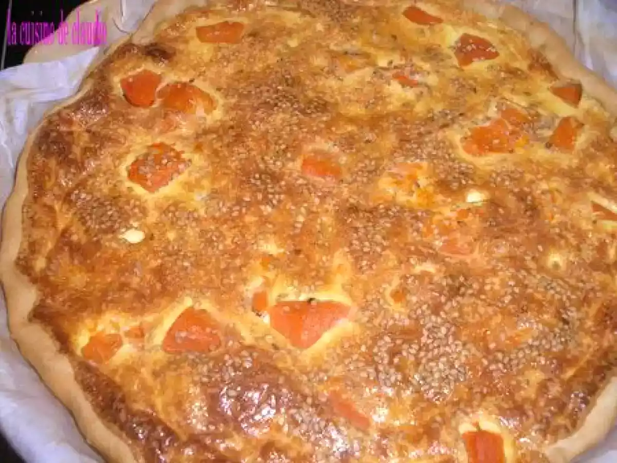 Tarte potiron-sardine au sésame