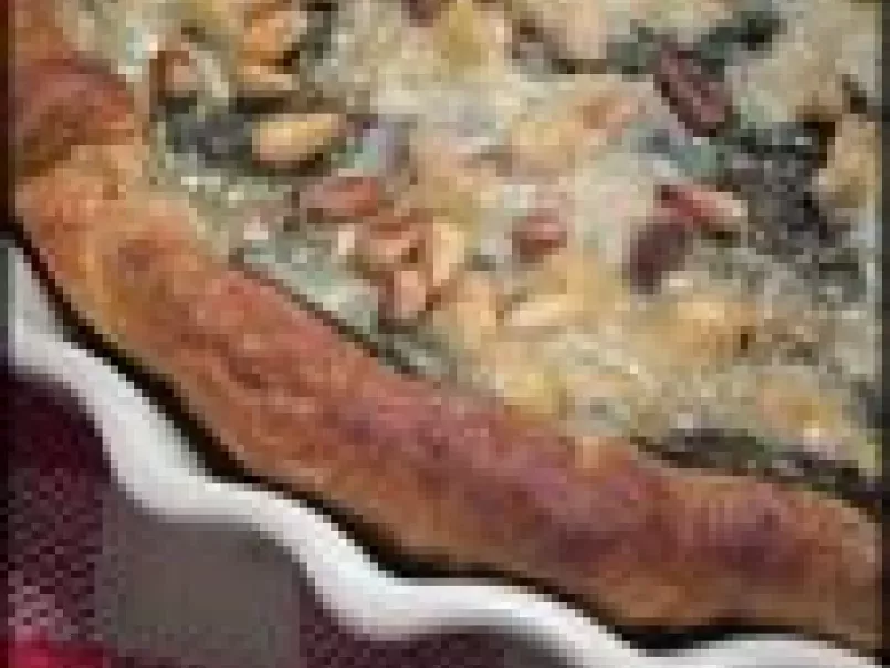 Tarte Ricotta/Epinards au Parmesan et Pignons de Pin (fond de frigo)