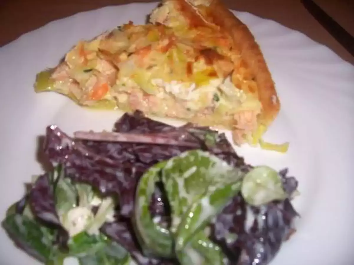 Tarte saumon - poireau - chèvre