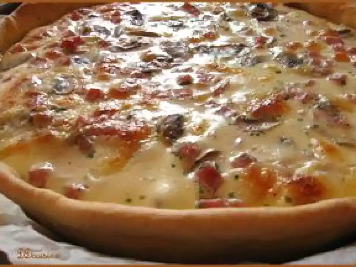 Tarte simple, économique mais délicieuse, au jambon blanc et champignons de Paris - photo 2