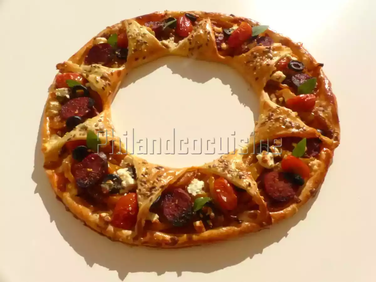 Tarte soleil aux poivrons, chorizo et feta - photo 2