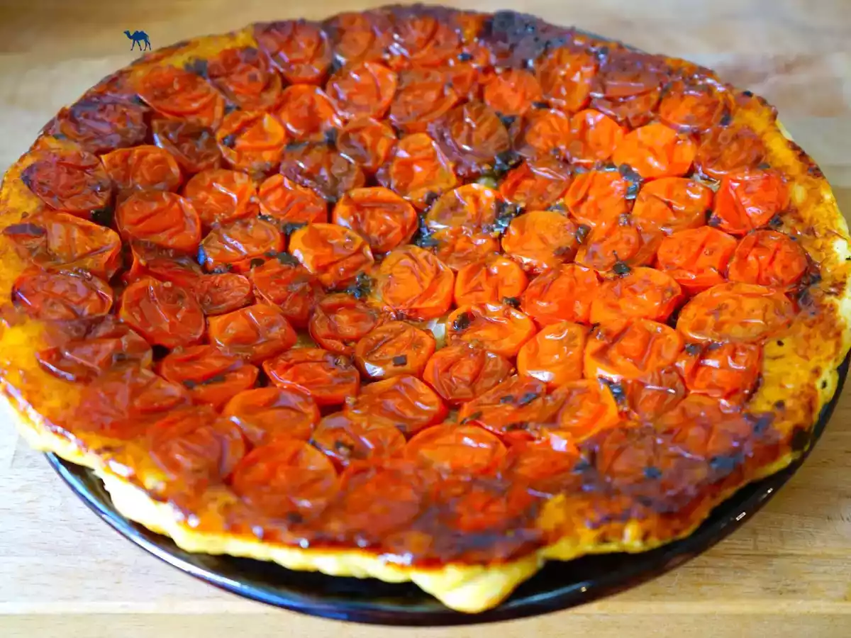 Tarte tatin de tomates cerises caramélisées au mirin