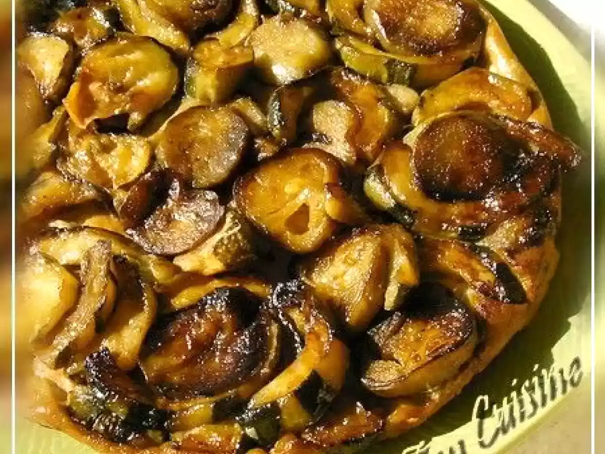 Tarte tatin saumonée aux aubergines et courgettes